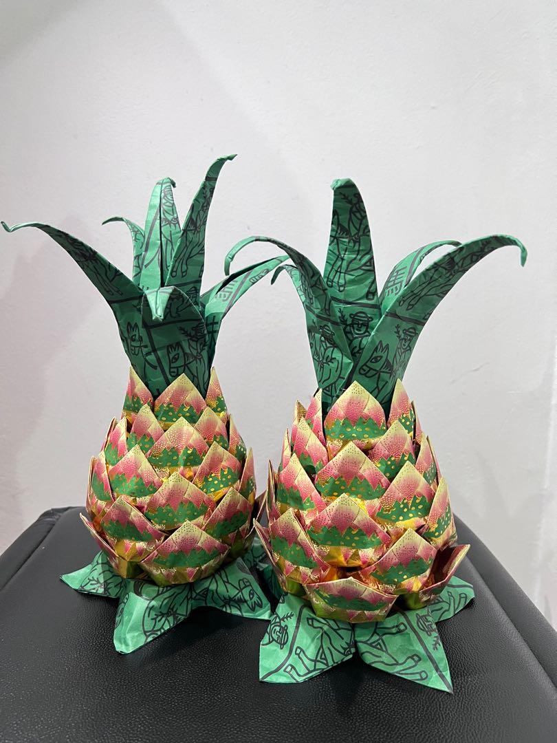 Handmade joss paper pineapple手工纸折旺梨、黄梨, Hobbies & Toys, Stationery