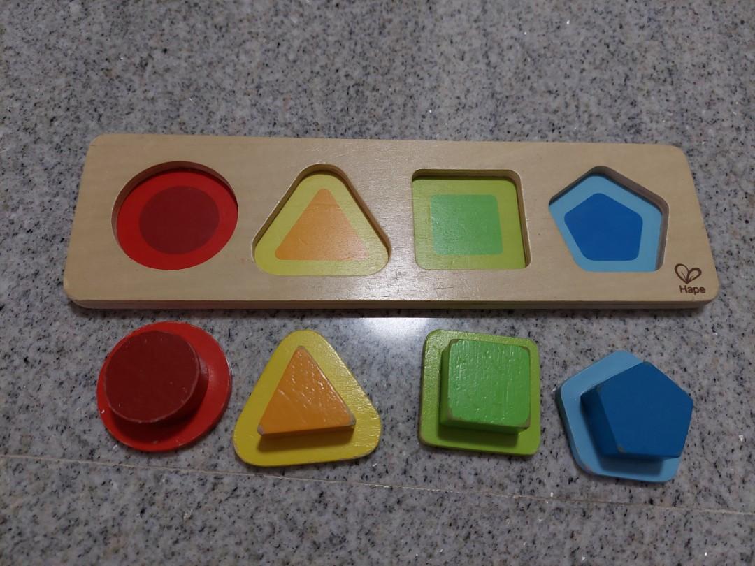 Hape First Shapes Toddler Wooden Learning Puzzle Babies Kids