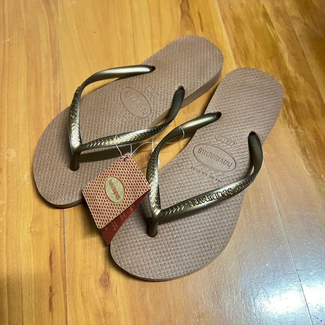 Havaianas Slim Flipflops in Rust/Metallic Copper 35/36, Women's Fashion ...