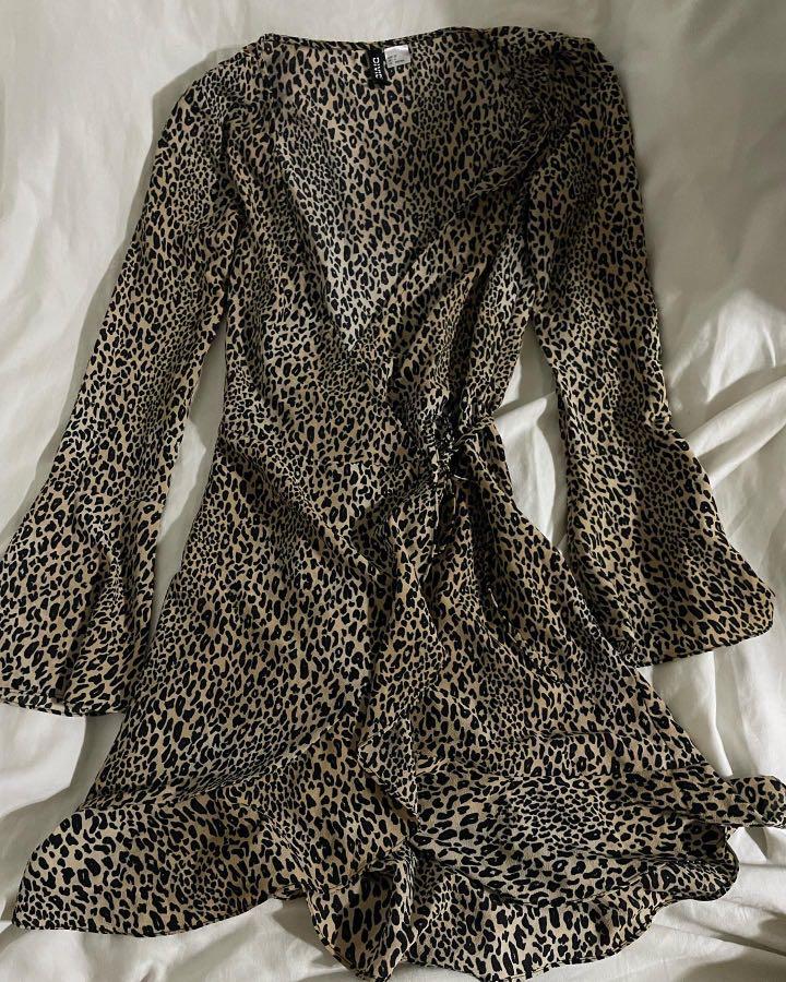 Leopard wrap dress h&m hot sale
