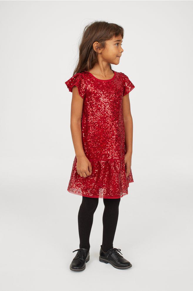 H M Red Sequin Kids Girls Holiday Valentines Dress Babies