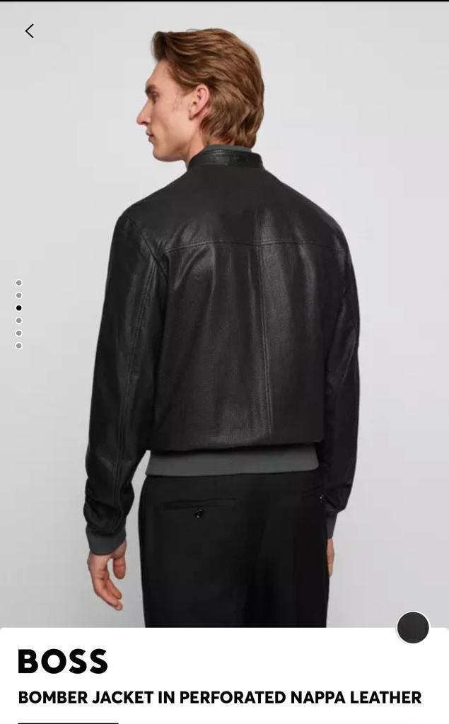 Hugo boss perforated leather jacket store