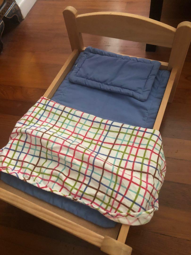 IKEA Doll’s bed with bed linen set, Hobbies & Toys, Toys & Games on
