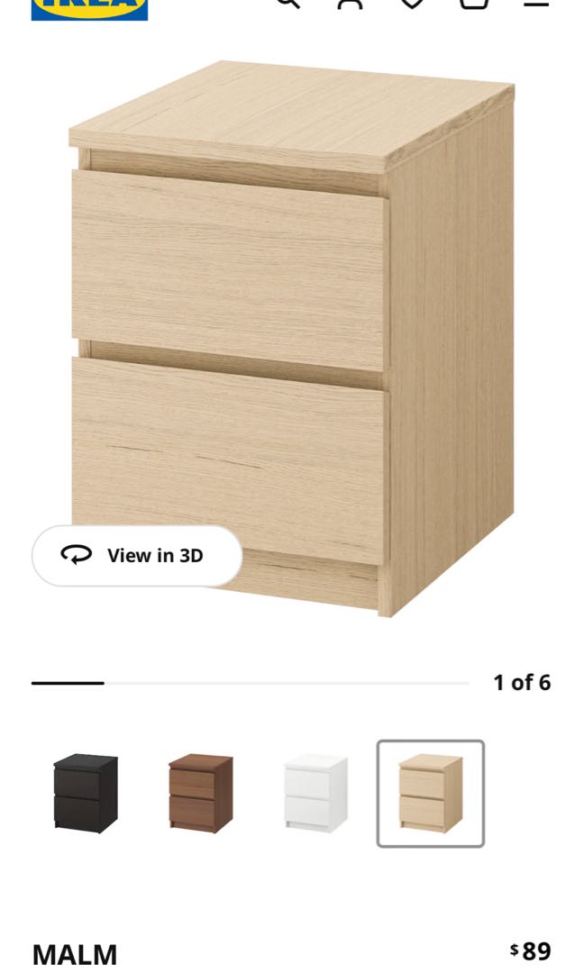 IKEA Malm Bedside Drawers, Furniture & Home Living, Furniture, Shelves