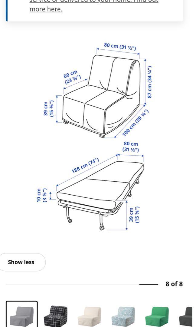 Ikea sofa bed (single bed) LYCKSELE LÖVÅS, Furniture & Home Living