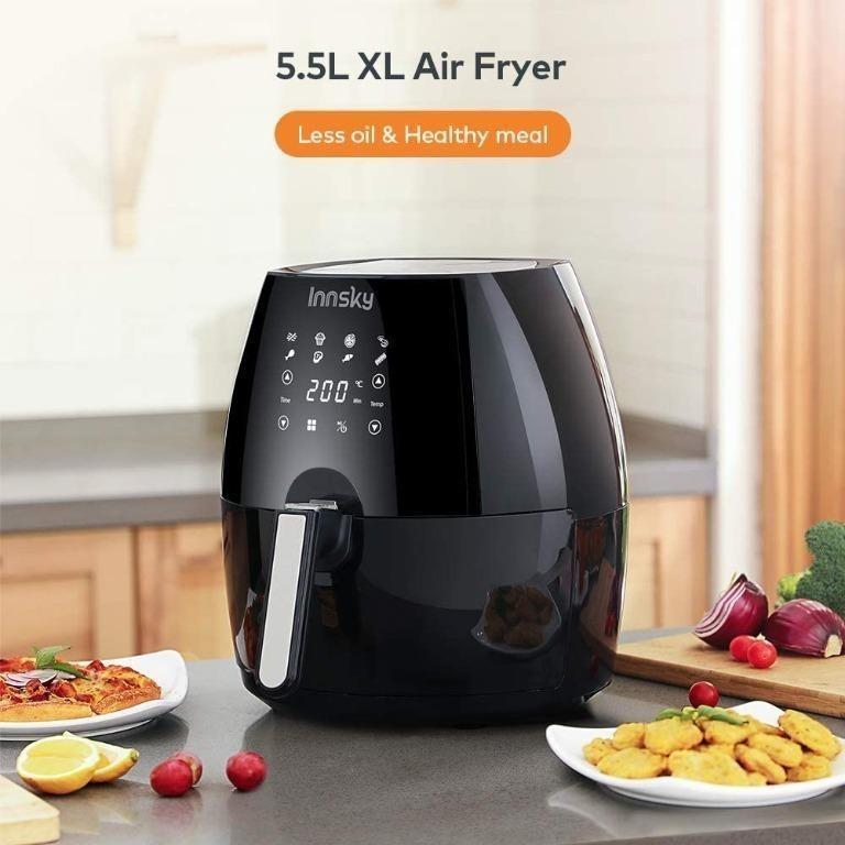 Innsky Air Fryer 5.5L, 1700W Air Fryer for Roasting,, TV & Home