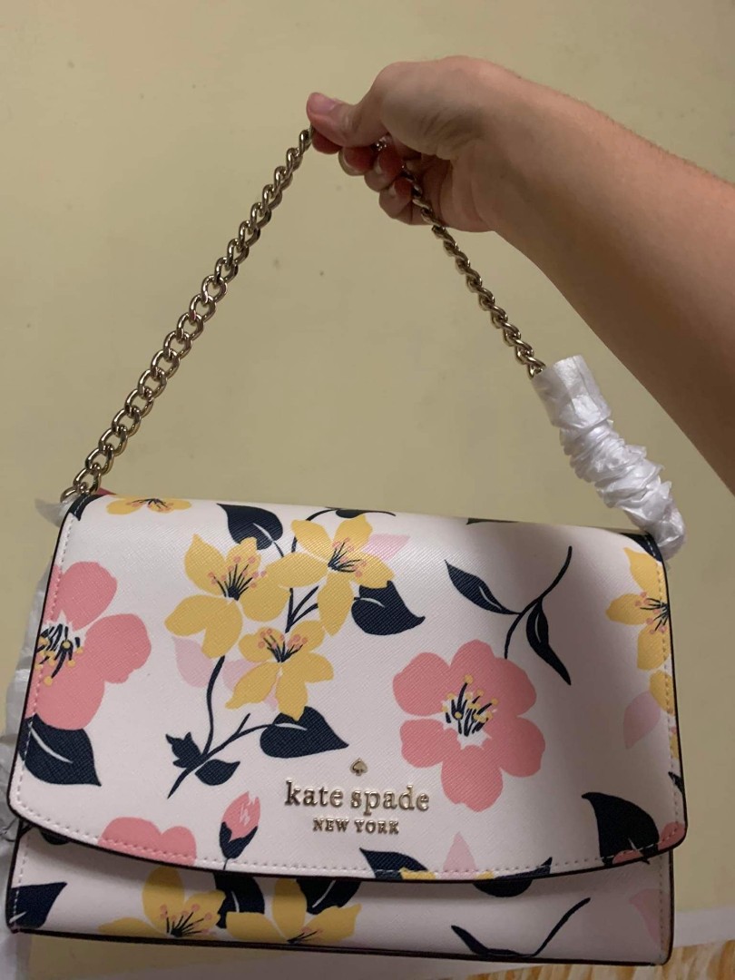 Kate Spade Carson Convertible Crossbody Lily Blooms Cream Multi