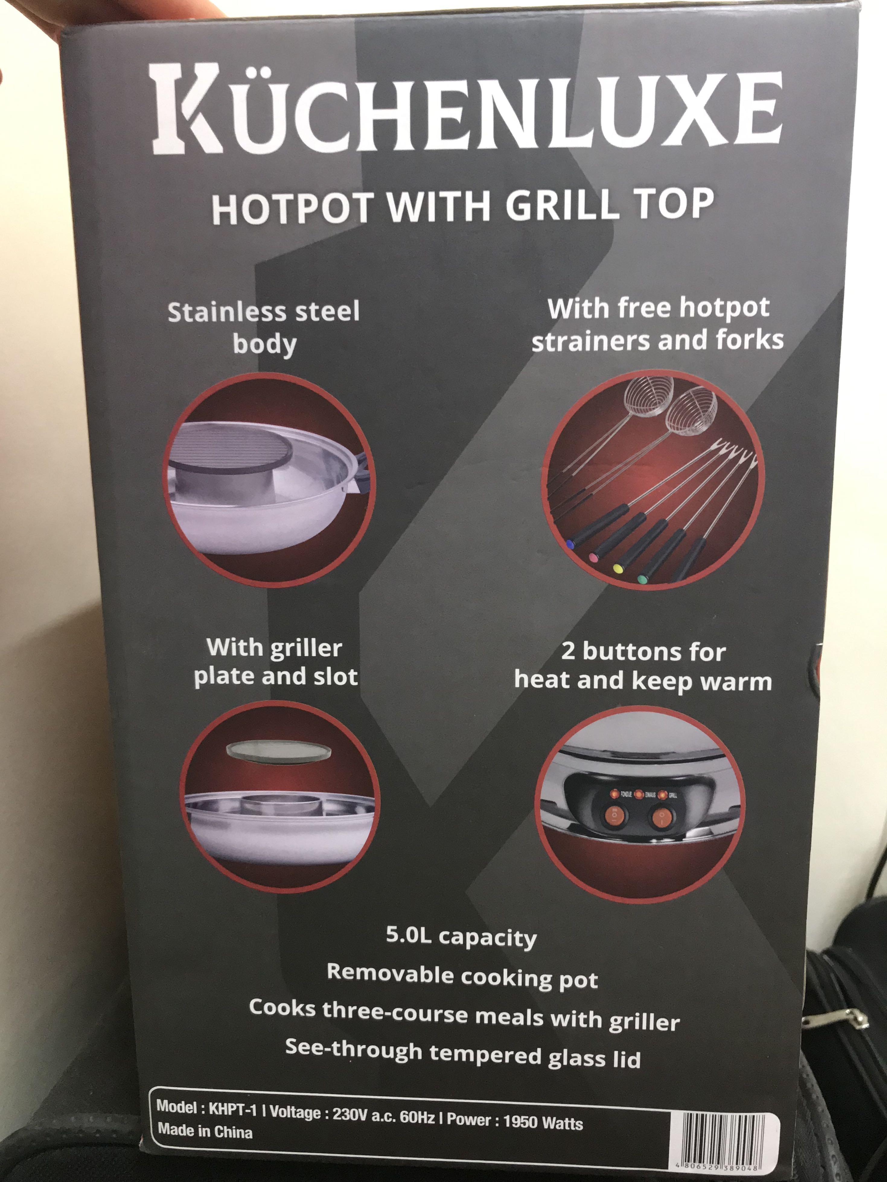 Kuchenluxe Hotpot w Grill Top (Category: BBQ, Grills & Hotpots) located in San Juan City. Submitted by polkadotcom (Listing ID 1175722950, Image 2). Description: Brand new in box #septsale.