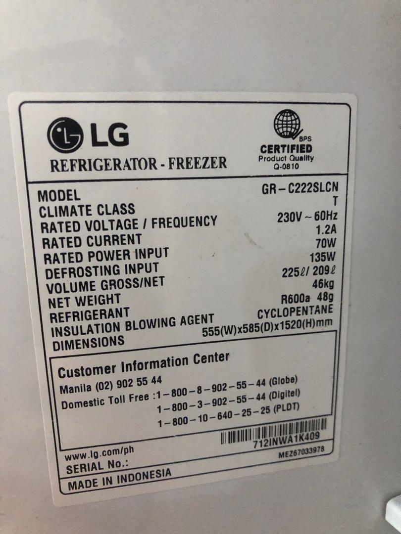 LG Inverter Linear Refrigerator, TV & Home Appliances, Kitchen