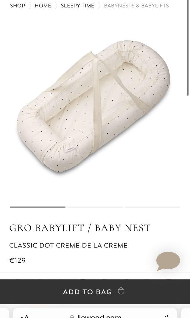 Gro Babylift / Baby nest - Classic dot creme de la creme – Liewood