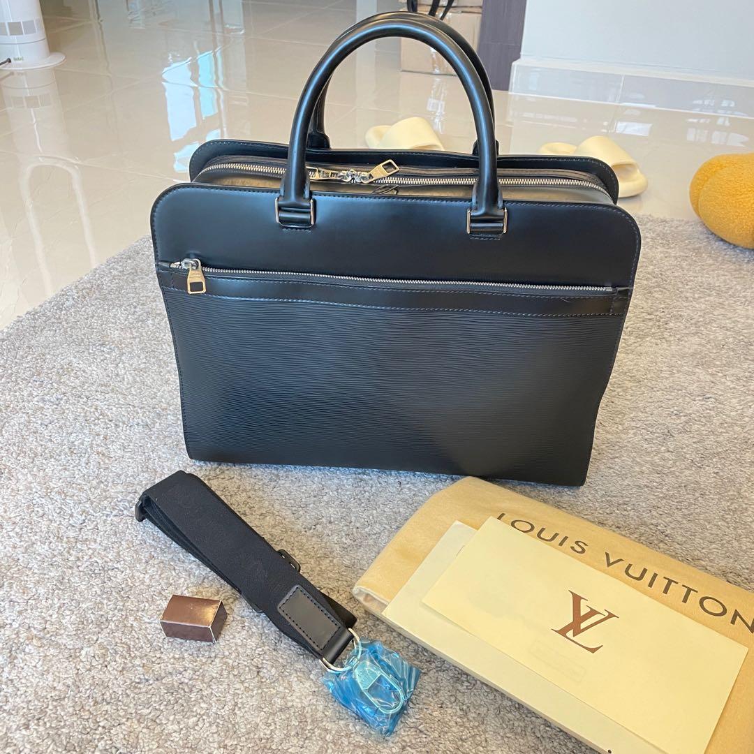 Louis Vuitton Bassano GM Epi Noir Black Work Bag Briefcase, Men's
