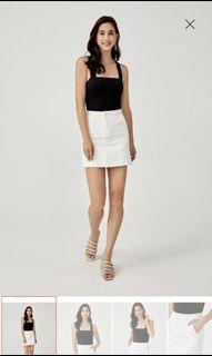Love Bonito Embry Denim A-Line Skirt in White