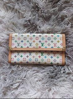 Lv multicolor long wallet with code