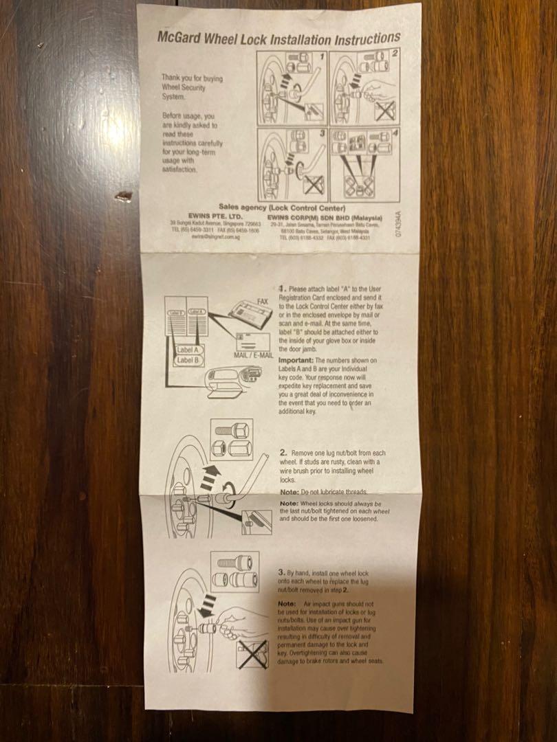 McGard Wheel lock key, Car Accessories, Tyres & Rims on Carousell