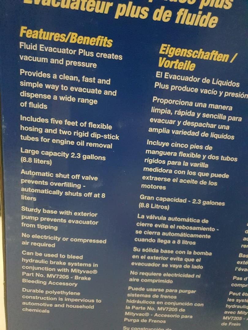 Mityvac engine oil extractor, Car Accessories, Accessories on Carousell