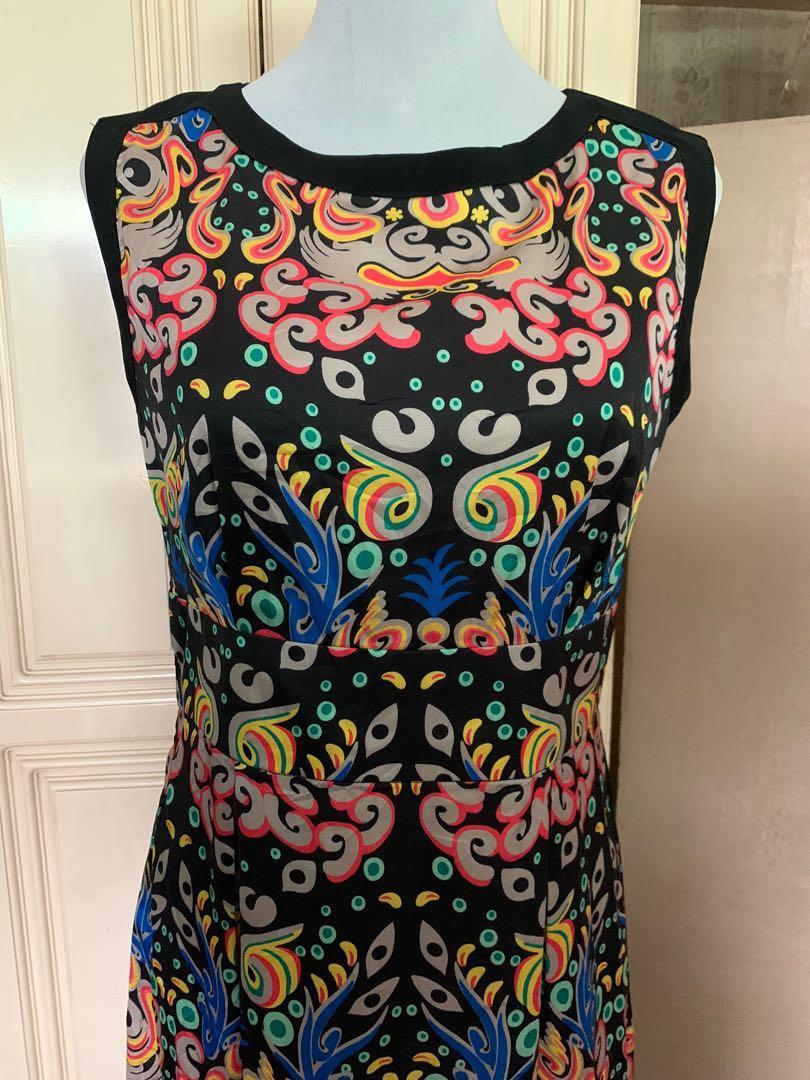 MULTICOLORED HANDLOOM SILK DRESS