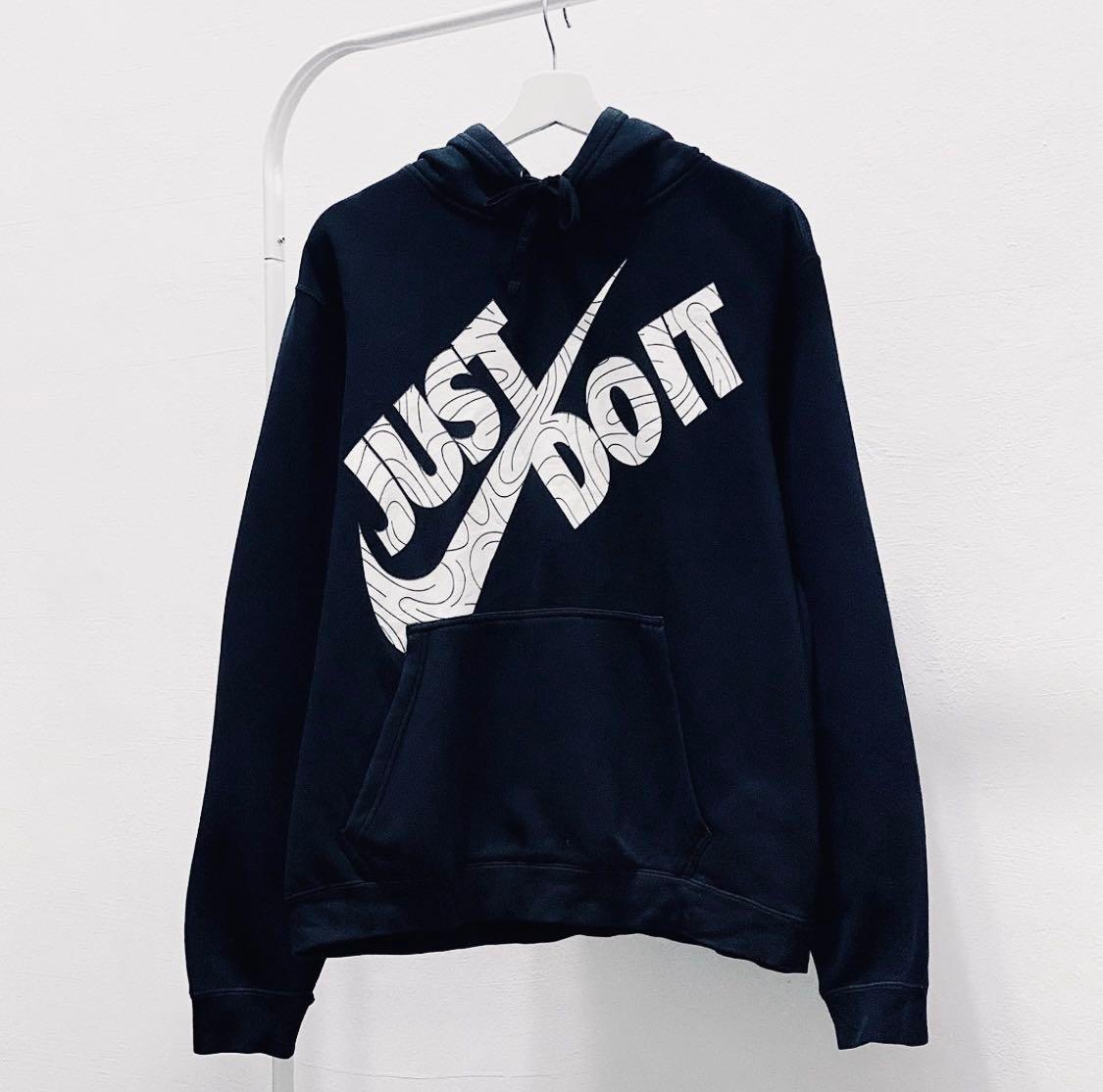 Nike just do it jdi hoodie big logo Men s Fashion Tops Sets Tshirts Polo Shirts on Carousell