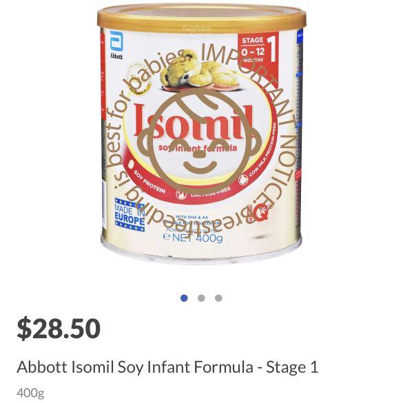 (Opened) Isomil Soy Infant Formula Stage 1, Babies & Kids, Nursing