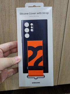 Original Samsung Silicone Cover with Strap for Galaxy S22 Ultra