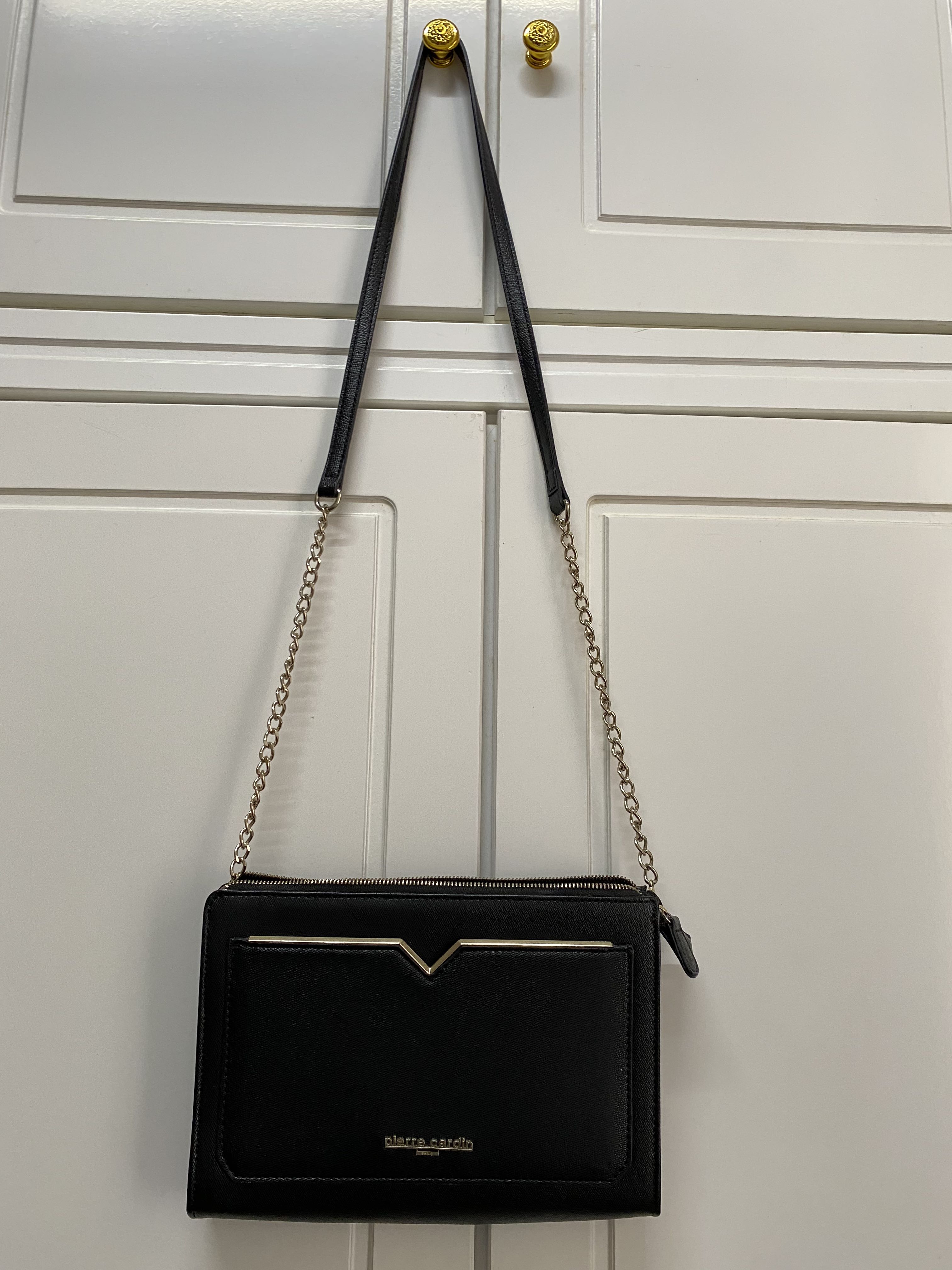 Pierre Cardin Black Gold Sling Bag Handbag