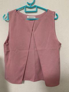Pink Sleeveless Top/White and Orange long sleeves