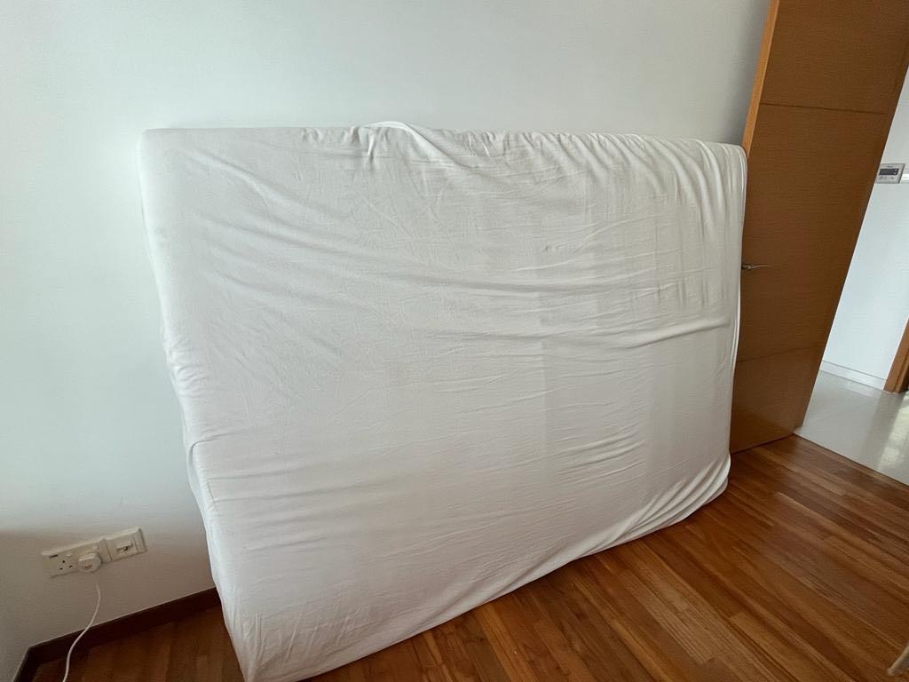 Queen size IKEA topper mattress, Furniture & Home Living, Furniture