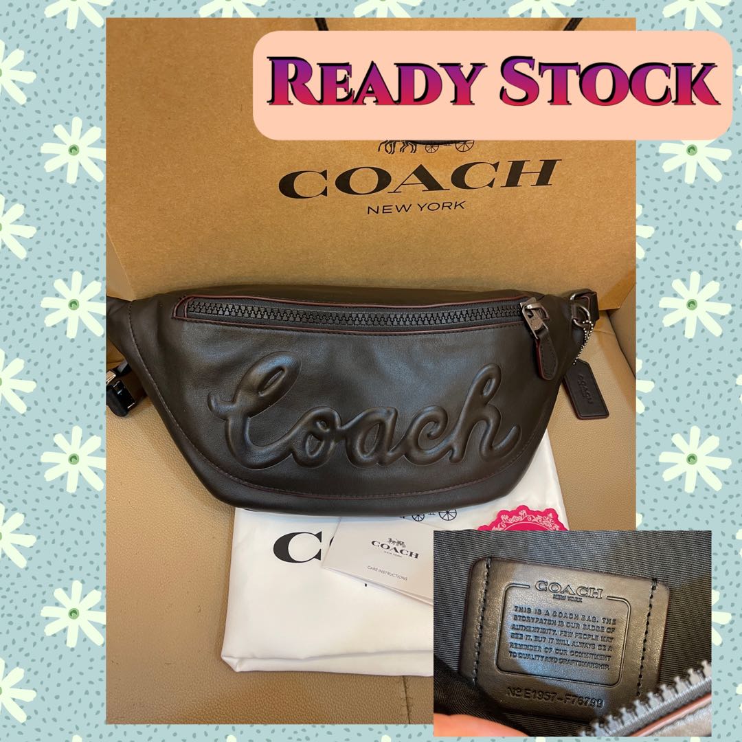 READY STOCK AUTHENTIC COACH 76799 men belt bag chest shoulder bag