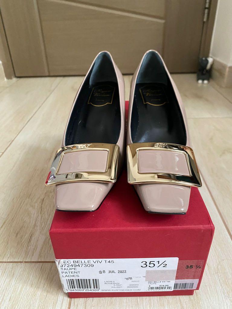 Roger Vivier RV Belle Vivier Taupe Patent, 女裝, 鞋, 高跟鞋- Carousell