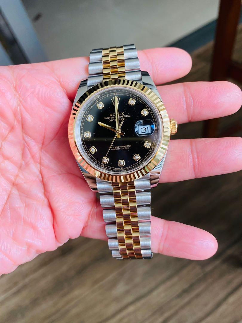Rolex datejust clearance 41 black gold
