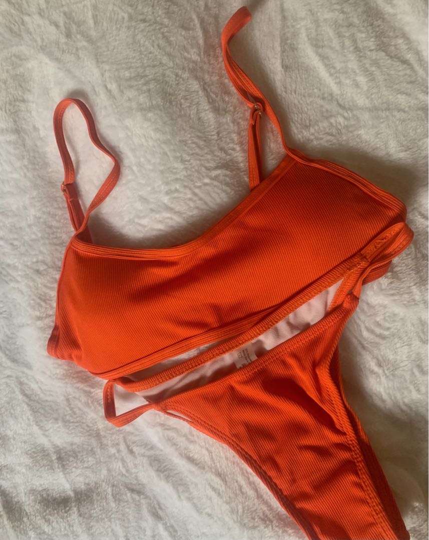 Shein Orange Swimsuit, Women's Fashion, Swimwear, Bikinis & Swimsuits ...