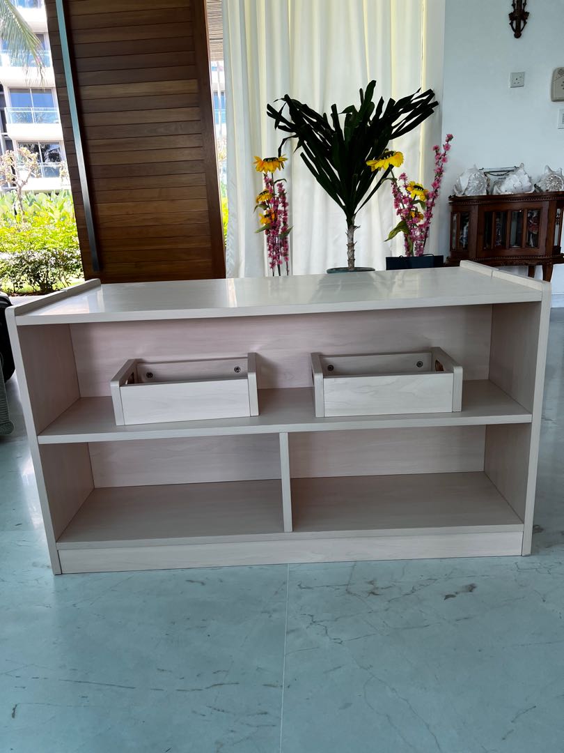 Solid wood Montessori shelf with storage, Furniture & Home Living