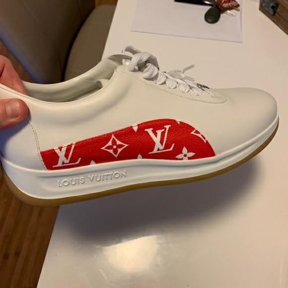 Louis Vuitton x Supreme White Leather and Monogram Canvas Trim Sport  Sneakers Size 40 Louis Vuitton  TLC