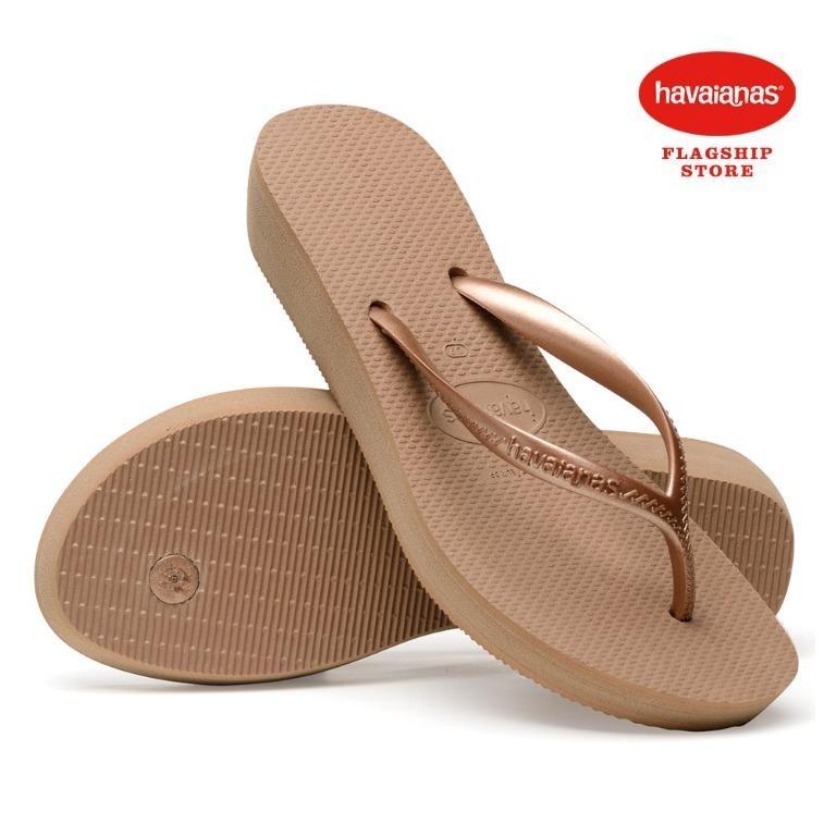 Tied with tag Havaianas Women High Light Rose Gold Sandals 39