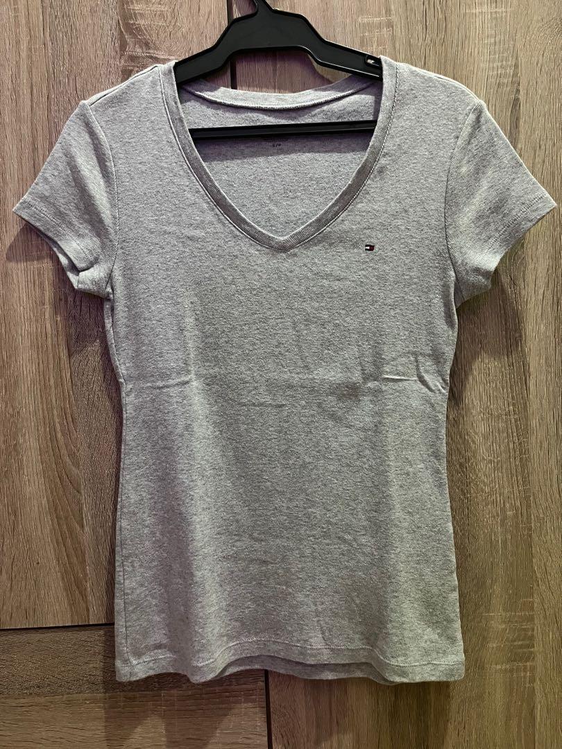 Tommy Hilfiger V neck shirt (Category: Shirts) located in Quezon City. Submitted by ayasofetch25 (Listing ID 1175848846, Image 1). Description: Used once. Color Gray Ribbed and stretchy fabric Size Small 100% authentic.