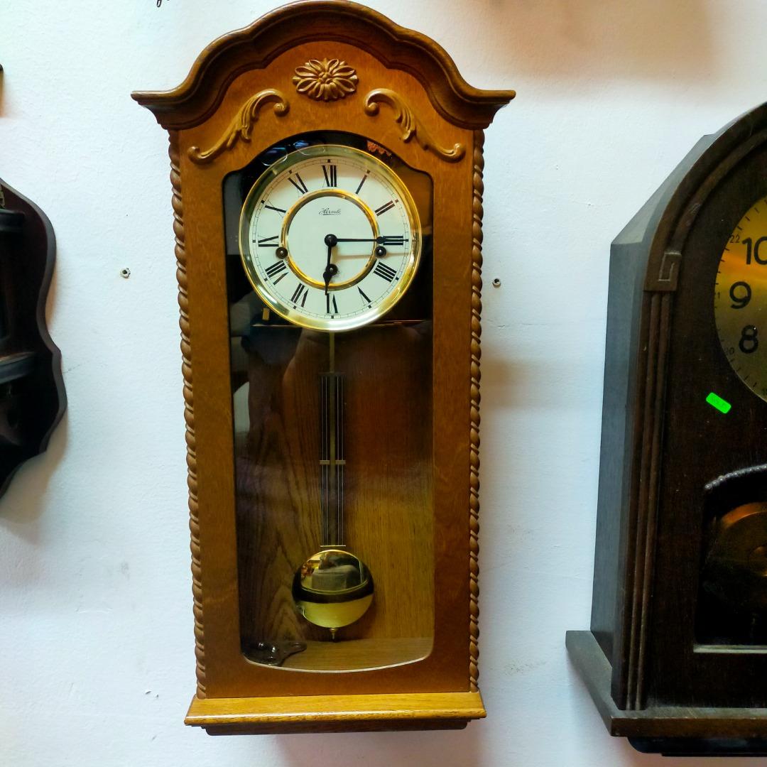 Vintage German FHS Hermle Westminster Chime Wall Clock, Furniture