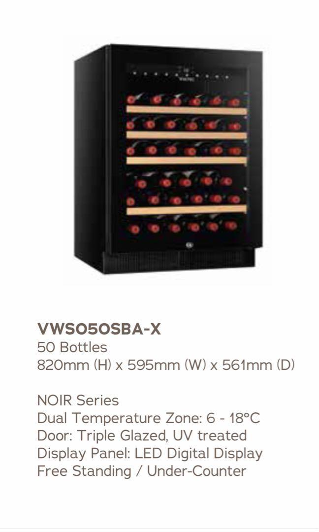 VINTEC Wine Chiller (VWS050SBAX), TV & Home Appliances, Kitchen