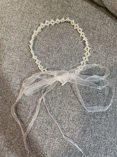 White Hair band with beads