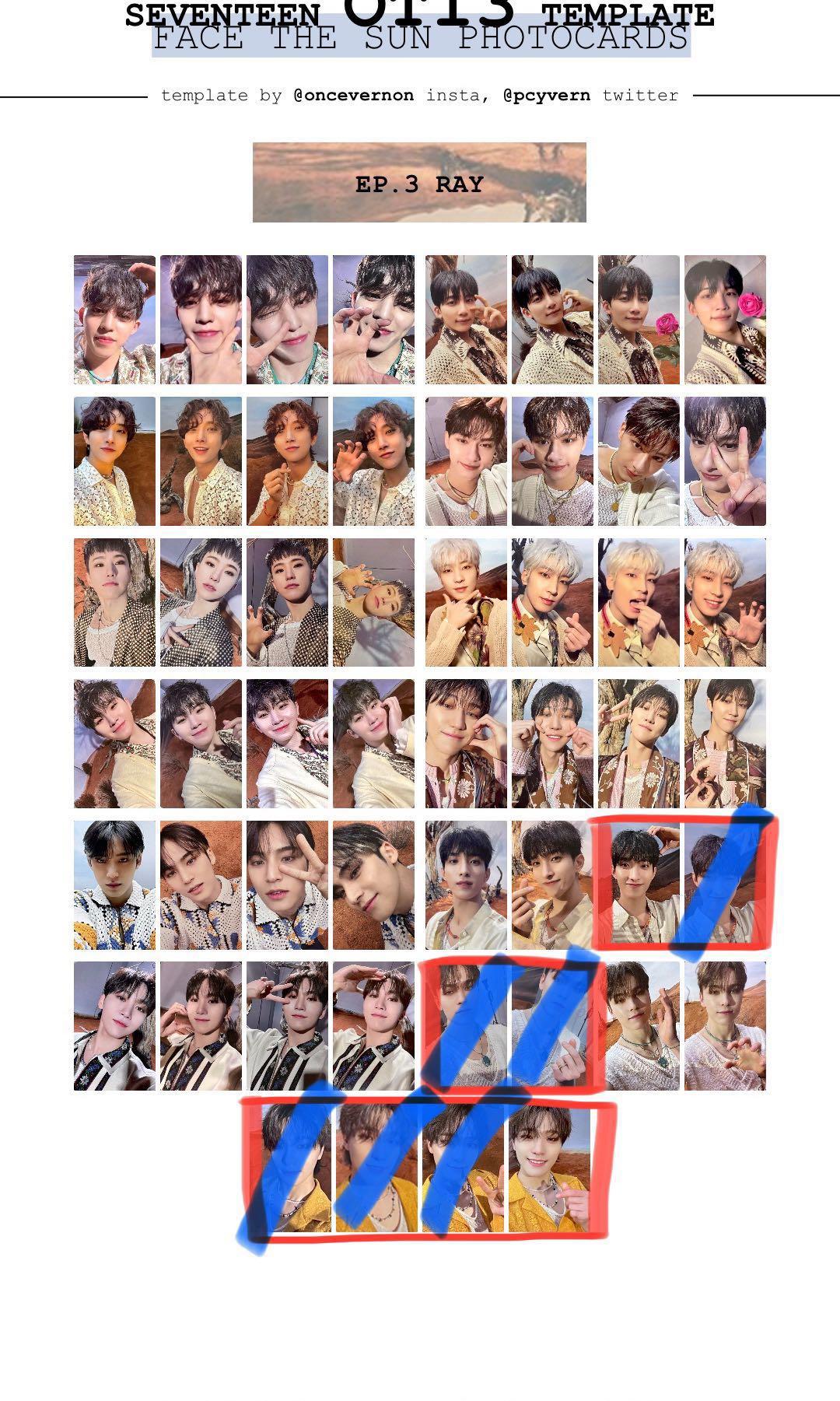 SVT Face the Sun ep.3 Ray Ver. トレカ 13枚 SEVENTEEN 'Face the Sun' Concept Photos Ep.3 Ray