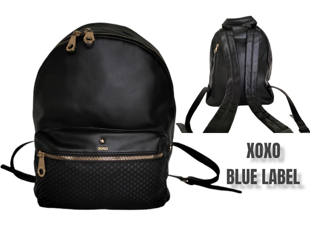 XOXO BLACK LEATHER BACKPACK, Women's Fashion, Bags & Wallets, Backpacks