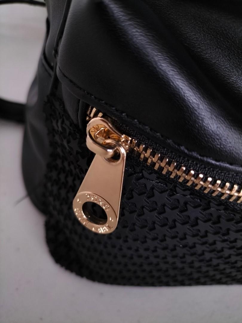 XOXO BLACK LEATHER BACKPACK, Women's Fashion, Bags & Wallets, Backpacks