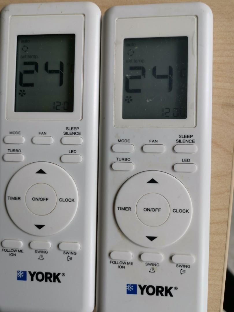 York Aircon Remote Control, TV & Home Appliances, Air Conditioners