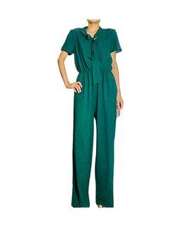 Zalora Dark Green Jumpsuit ( formal work office attire outfit) Small Like New