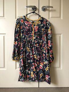 Zara girls dress 164cm long sleeve spring autumn summer floral
