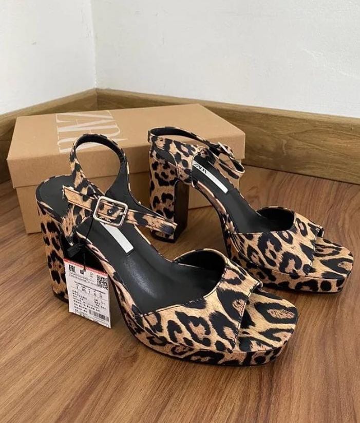 zara leopard print sandals