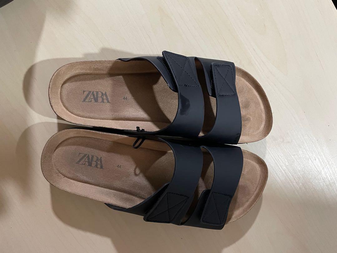 Zara Men Double Strap Leather Sandals Mens Fashion Footwear Slippers And Slides On Carousell 