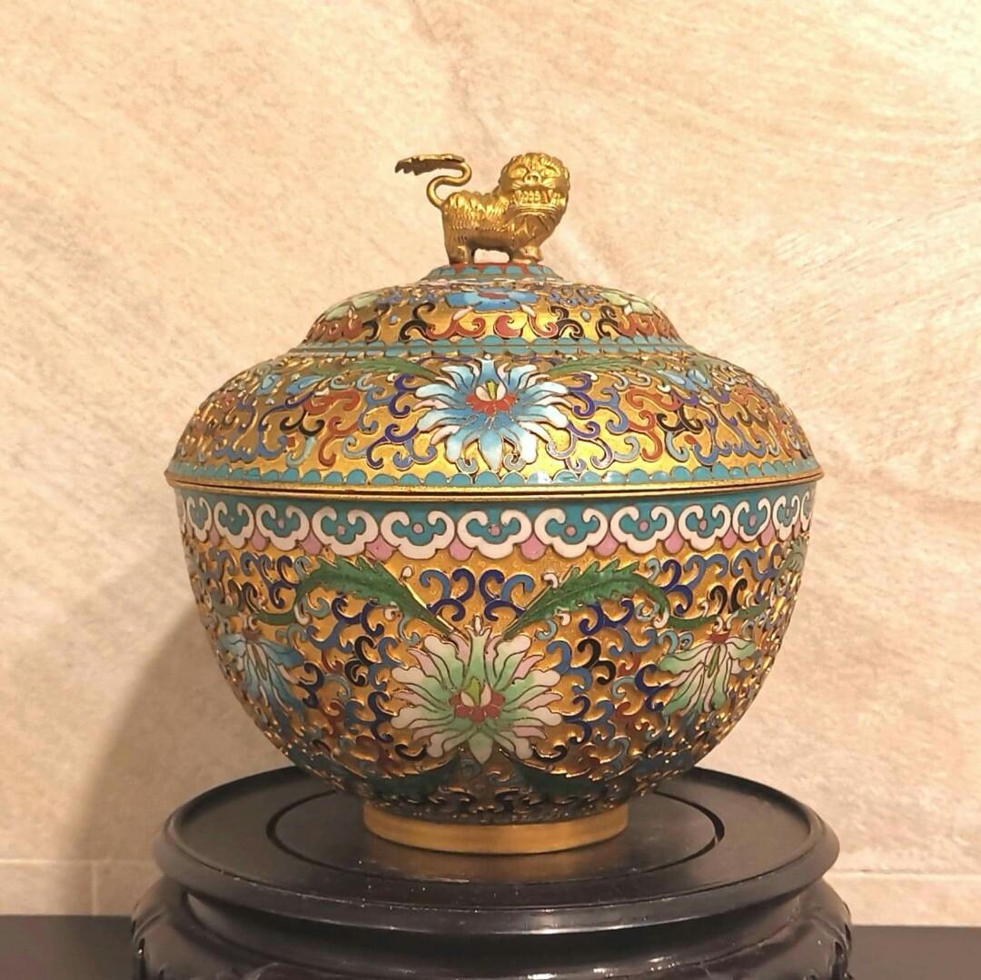 六十年代~ 景泰藍掐絲琺瑯彩金地蓋碗, 興趣及遊戲, 收藏品及