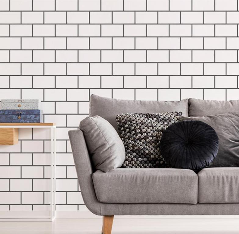 韓國正版無殘膠無損牆身水貼壁紙牆紙牆貼wall Paper 方格白磚 53cm 34cm 傢俬 家居 家居裝飾 牆上裝飾 Carousell