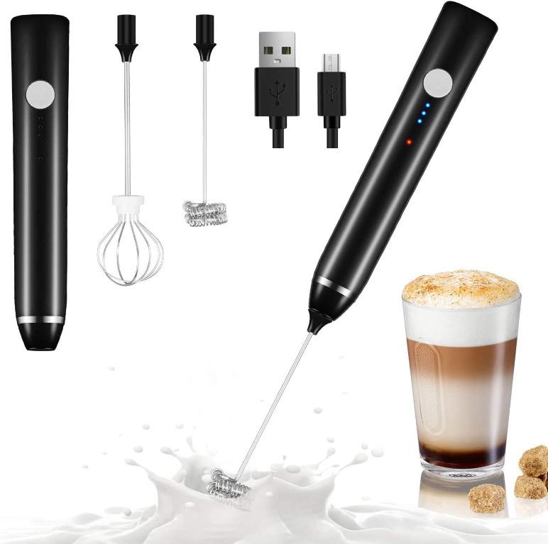  LUUKMONDE Powerful Milk Frother Handheld, Battery Operated  Frother Wand with S/S Whisk, Mini Drink Mixer Electric Handheld, Hand  Frother Foam Maker for Coffee, Latte, Matcha, Hot Chocolate, Black: Home &  Kitchen