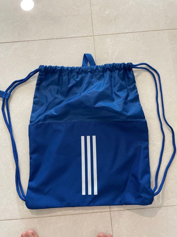 Adidas Blue Drawstring Bag, Sports Equipment, Other Sports Equipment and Supplies on Carousell