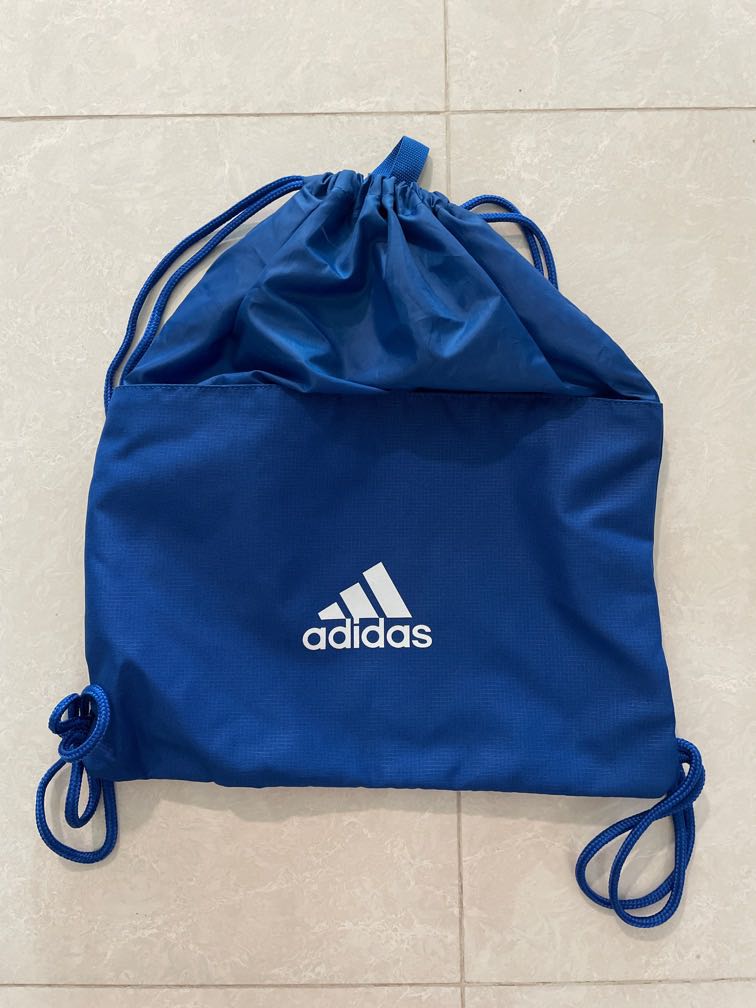 Adidas Blue Drawstring Bag, Sports Equipment, Other Sports Equipment and Supplies on Carousell